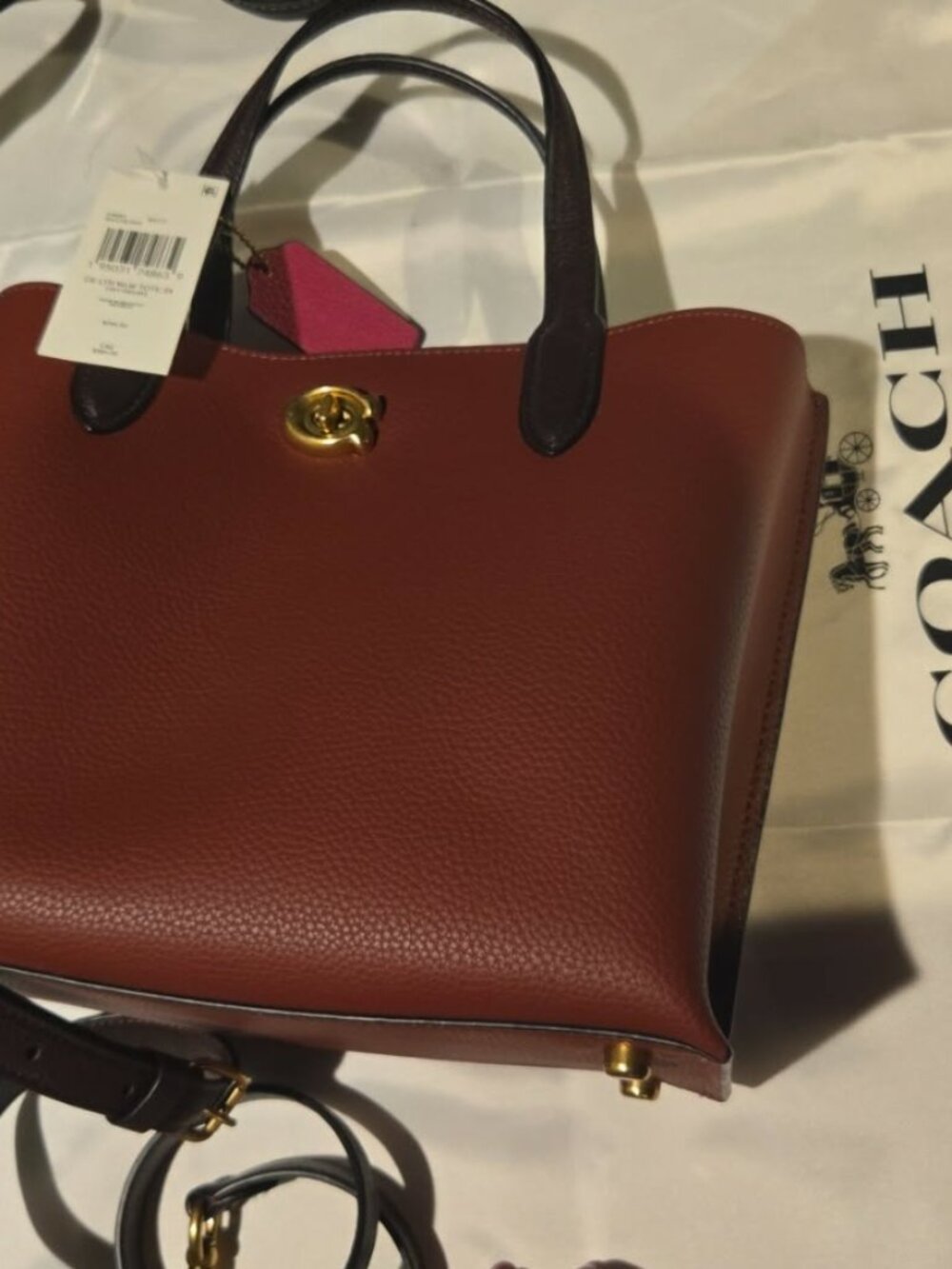 Nwt Coach Colour lock Leather Willow Bucket Bag